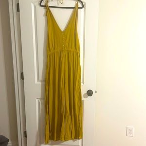 Free People chartreuse colored jumpsuit